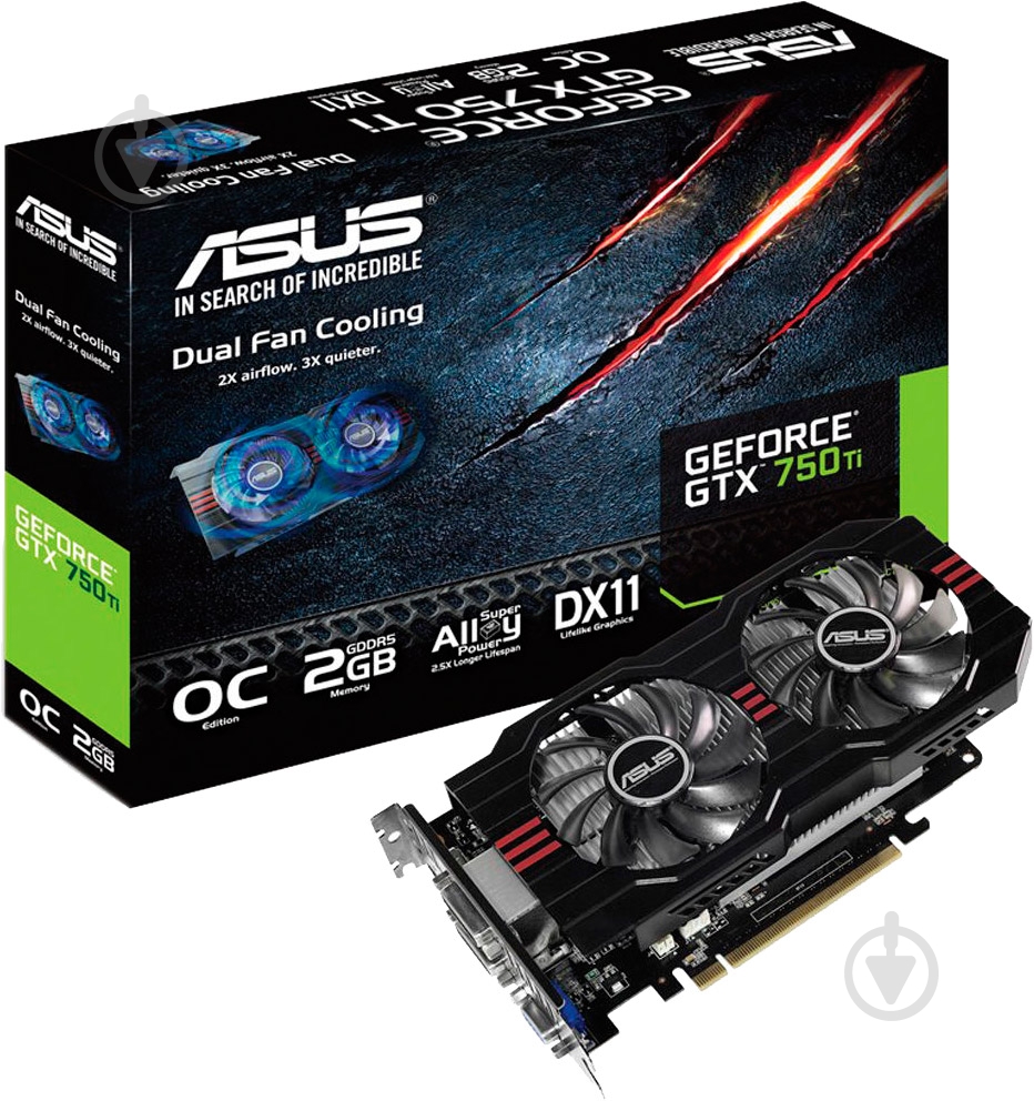 ᐉ Видеокарта Asus GeForce GTX 750 Ti 2GB GDDR5 128bit (GTX750TI