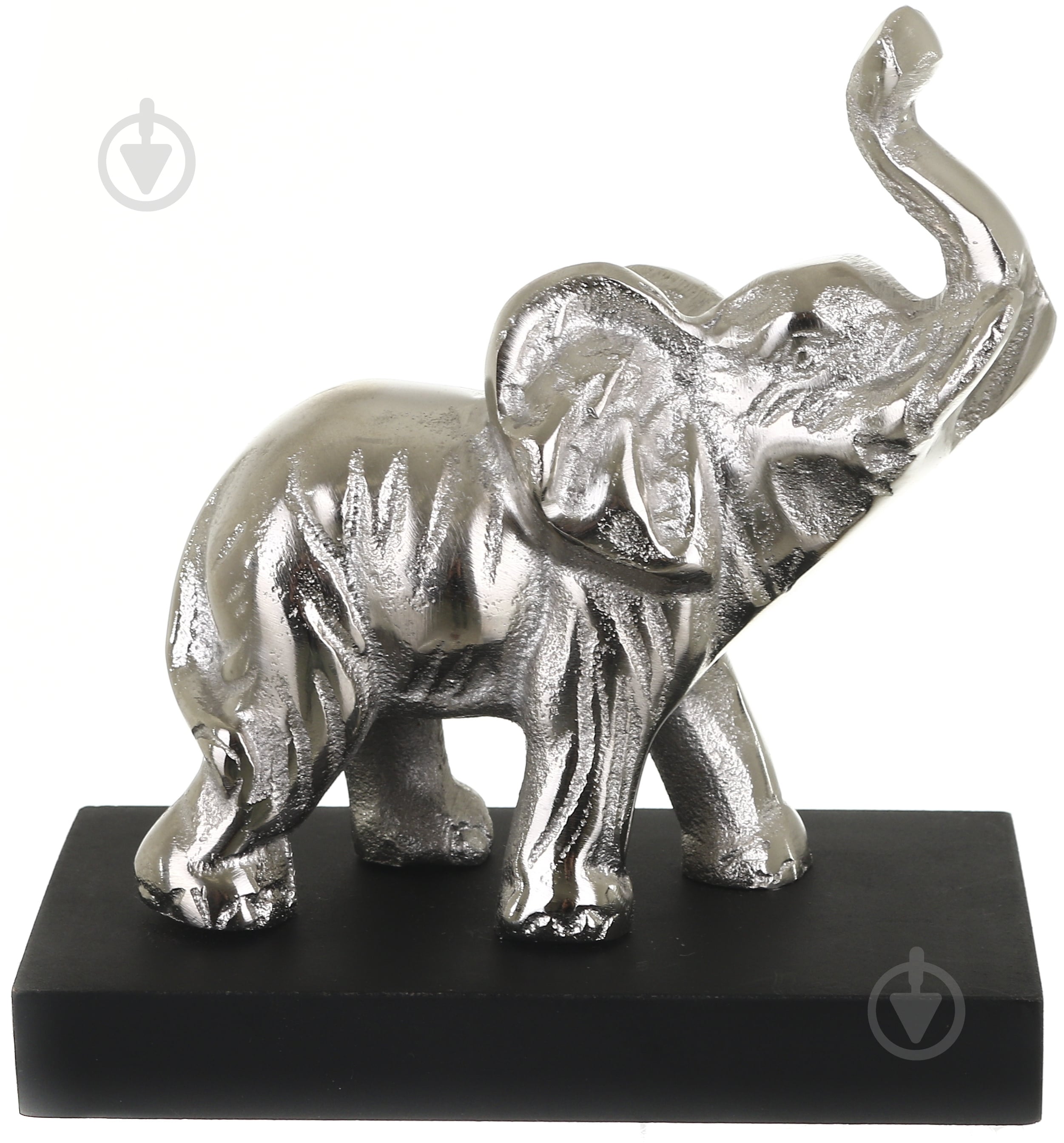 Статуэтка слон на подставке 13х7х14 см черно-серебряный - фото 2