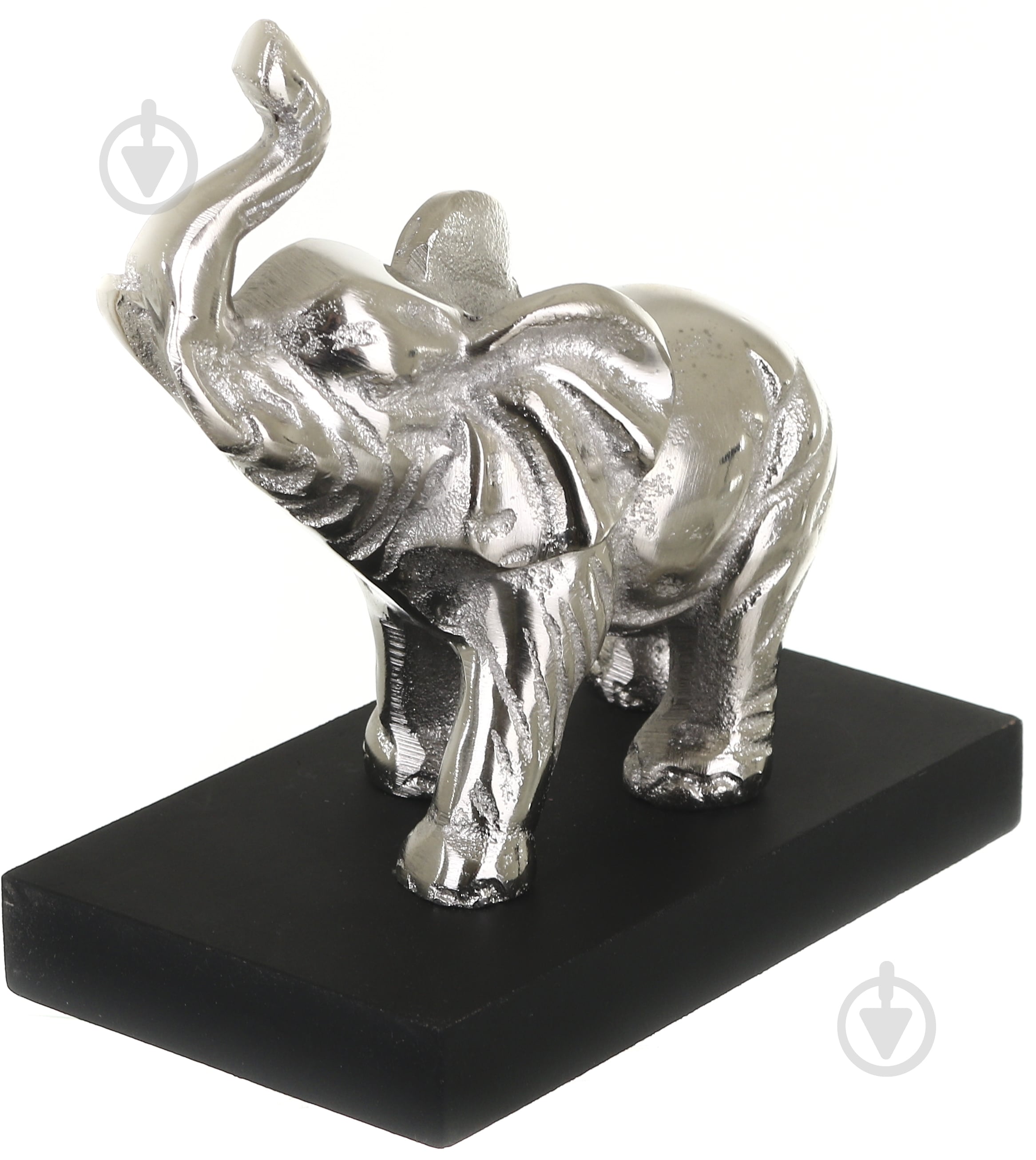 Статуэтка слон на подставке 13х7х14 см черно-серебряный - фото 1