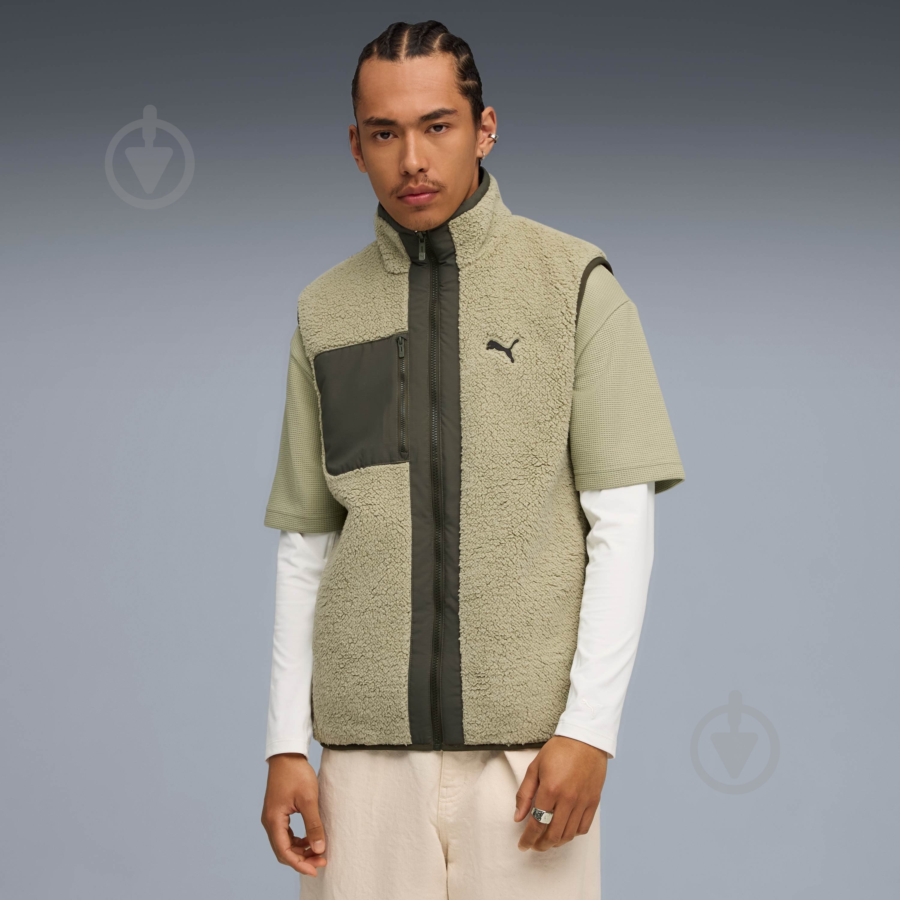 Жилет Puma Reversible Hybrid Sherpa Vest 68837282 р.2XL хакі - фото 1
