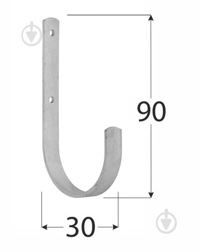 Крюк прямой HMU90 90х30 мм - фото 2 Крюк прямой HMU90 90х30 мм - фото 2