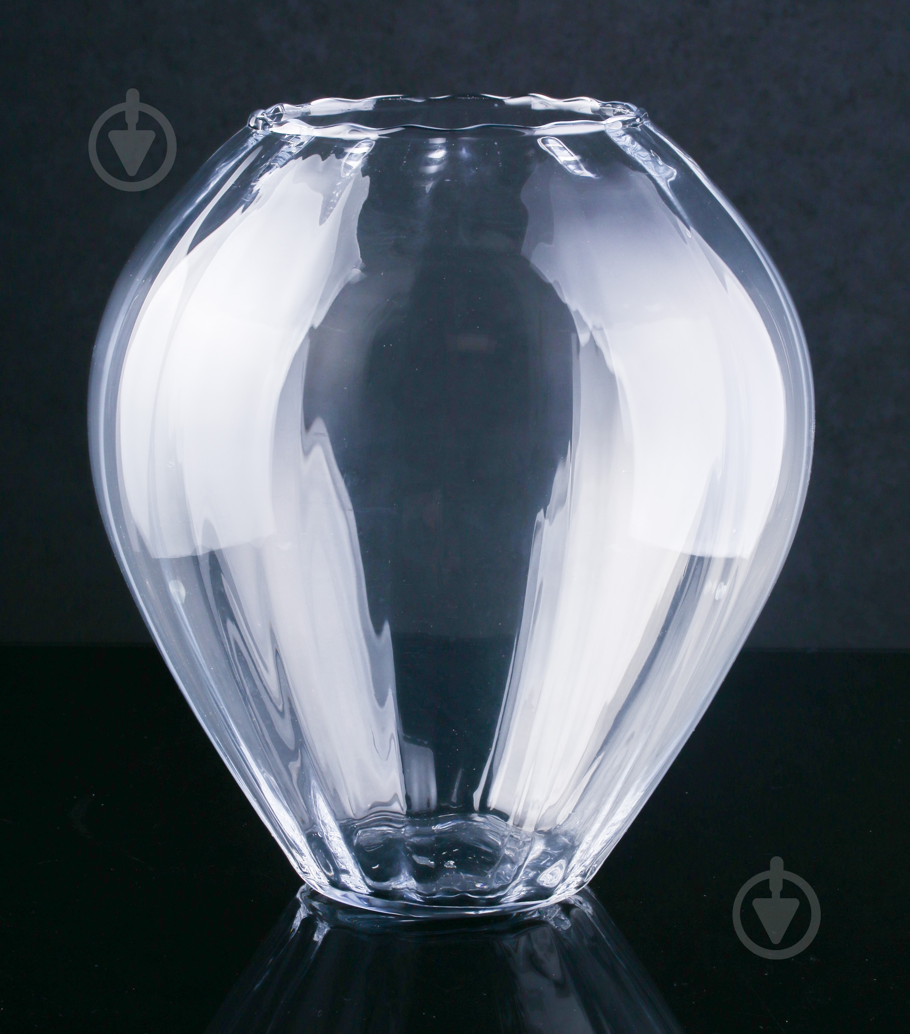 Ваза стеклянная 28х30 см 30 см прозрачная - фото 1