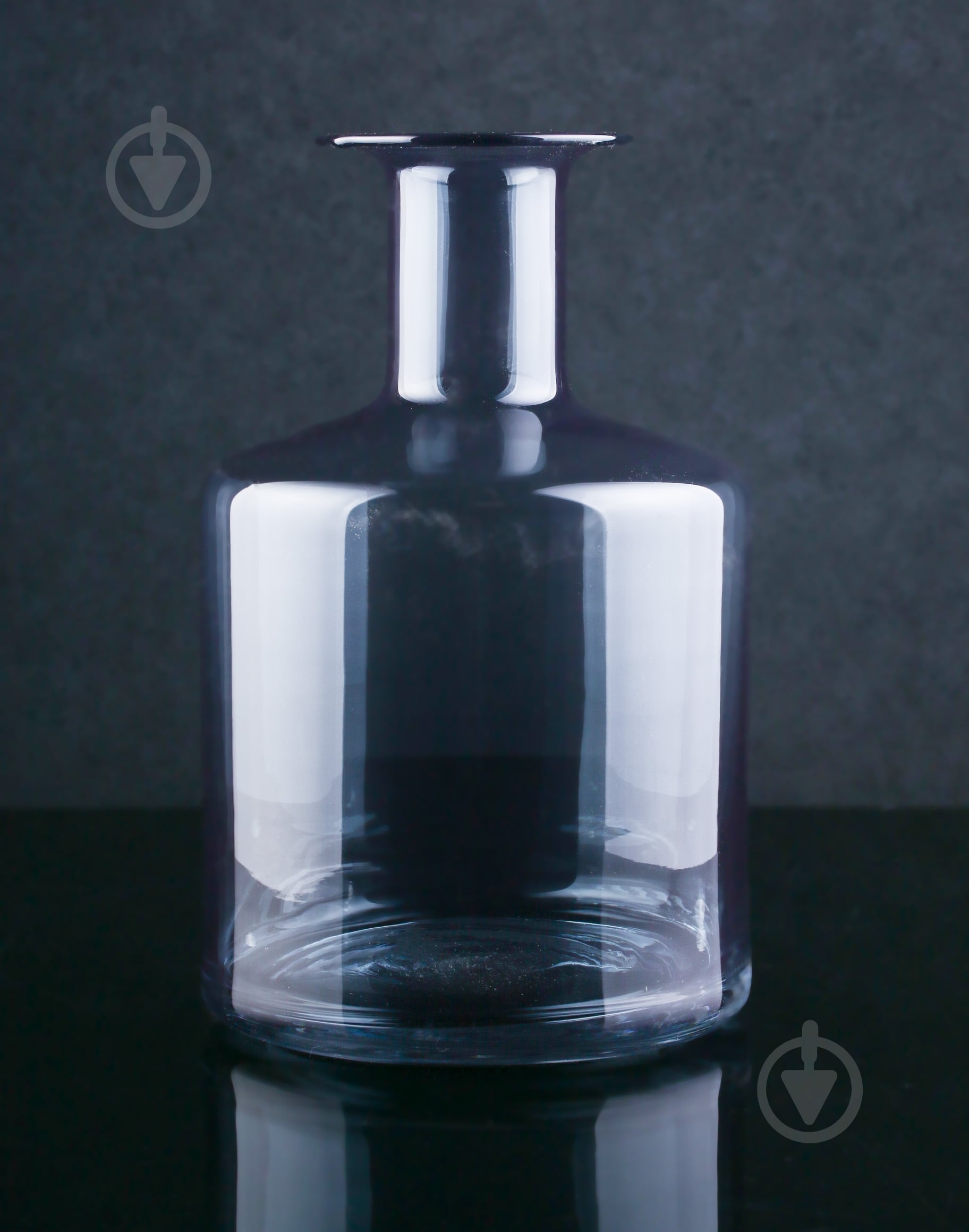 Ваза стеклянная 18х28 см 28 см серая - фото 1