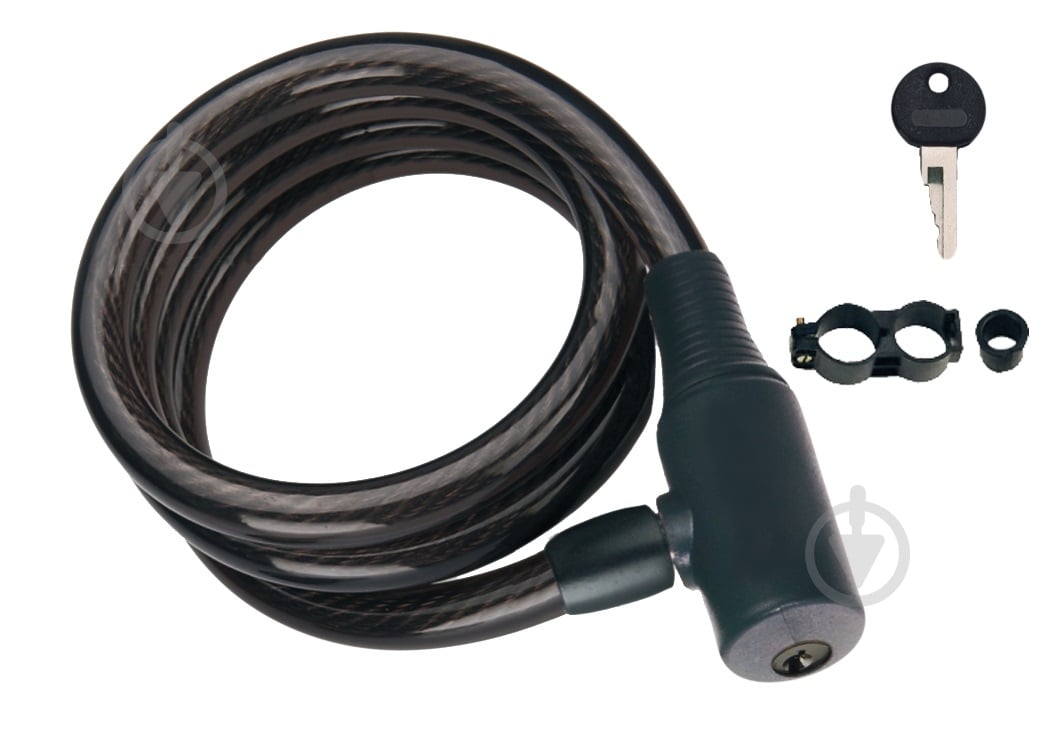 Замок велосипедный Vulkan тросовый с креплением 2 ключа BK018 (8x1000) - фото 1 Замок велосипедный Vulkan тросовый с креплением 2 ключа BK018 (8x1000) - фото 1