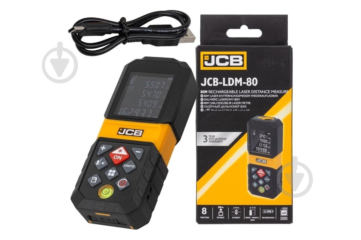 Дальномер JCB лазерный 80 м JCB-LDM-80 - фото 1