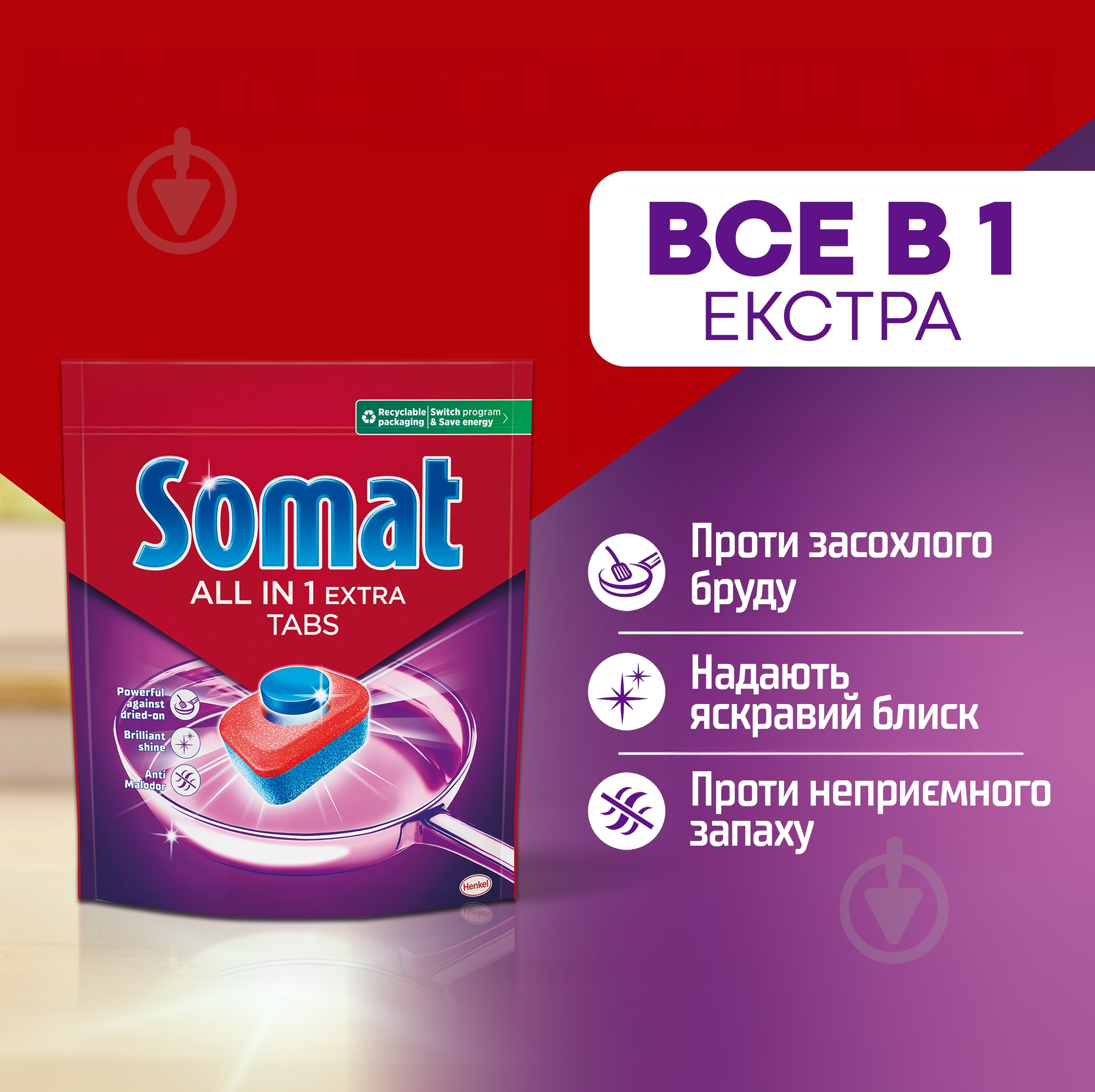 Таблетки для посудомийних машин Somat All in one М 24 шт. - фото 2
