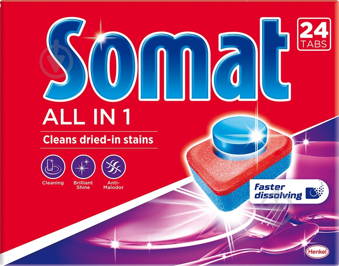 Таблетки для посудомийних машин Somat All in one М 24 шт. - фото 1