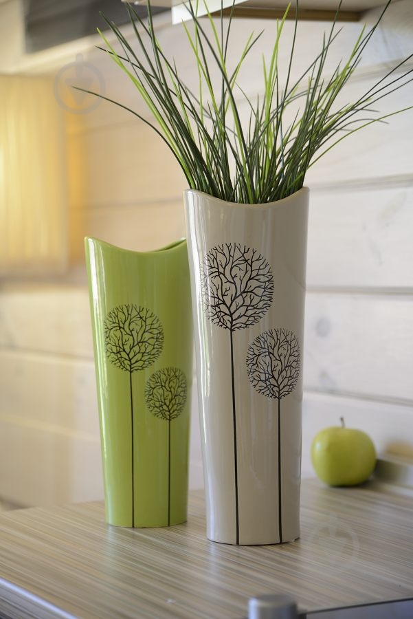 Ваза керамічна Eterna 38х13 см 38 см зелена - фото 3