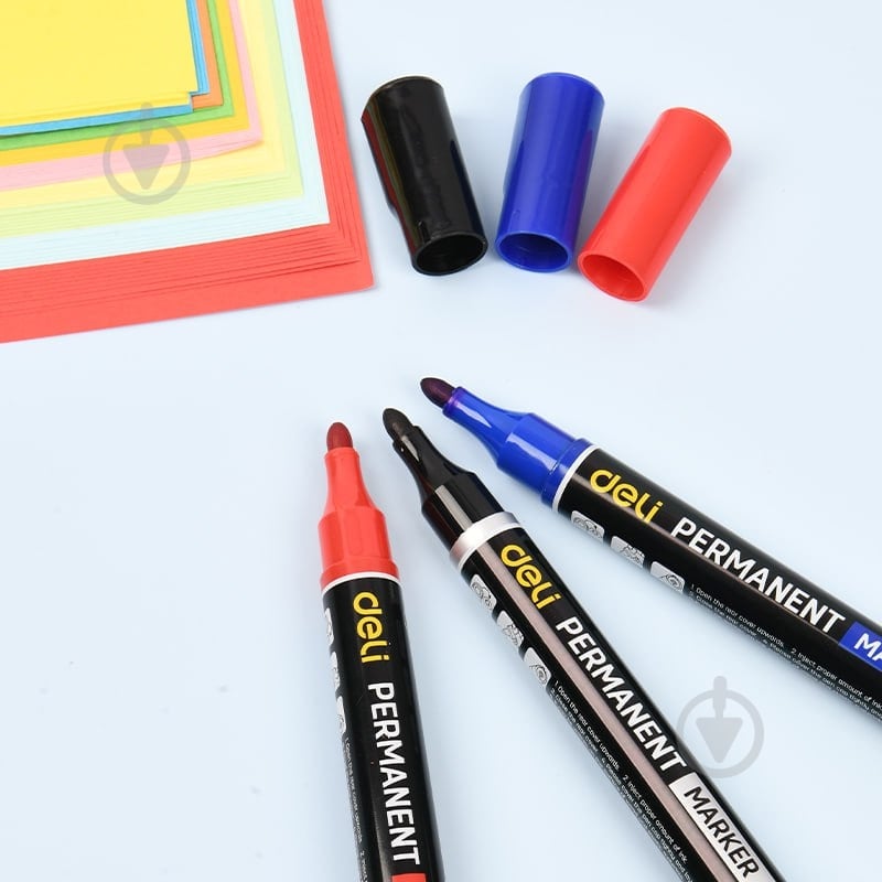 Маркер перманентний Deli 1,8мм 10 шт/уп. DL-JH02-E1 - фото 4 Маркер перманентний Deli 1,8мм 10 шт/уп. DL-JH02-E1 - фото 4