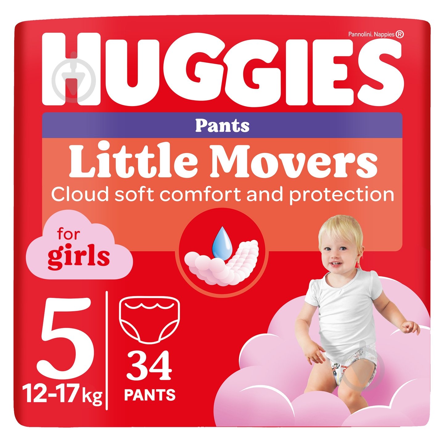 Підгузки-трусики Huggies Girl 5 12-17 кг 34 шт. - фото 1