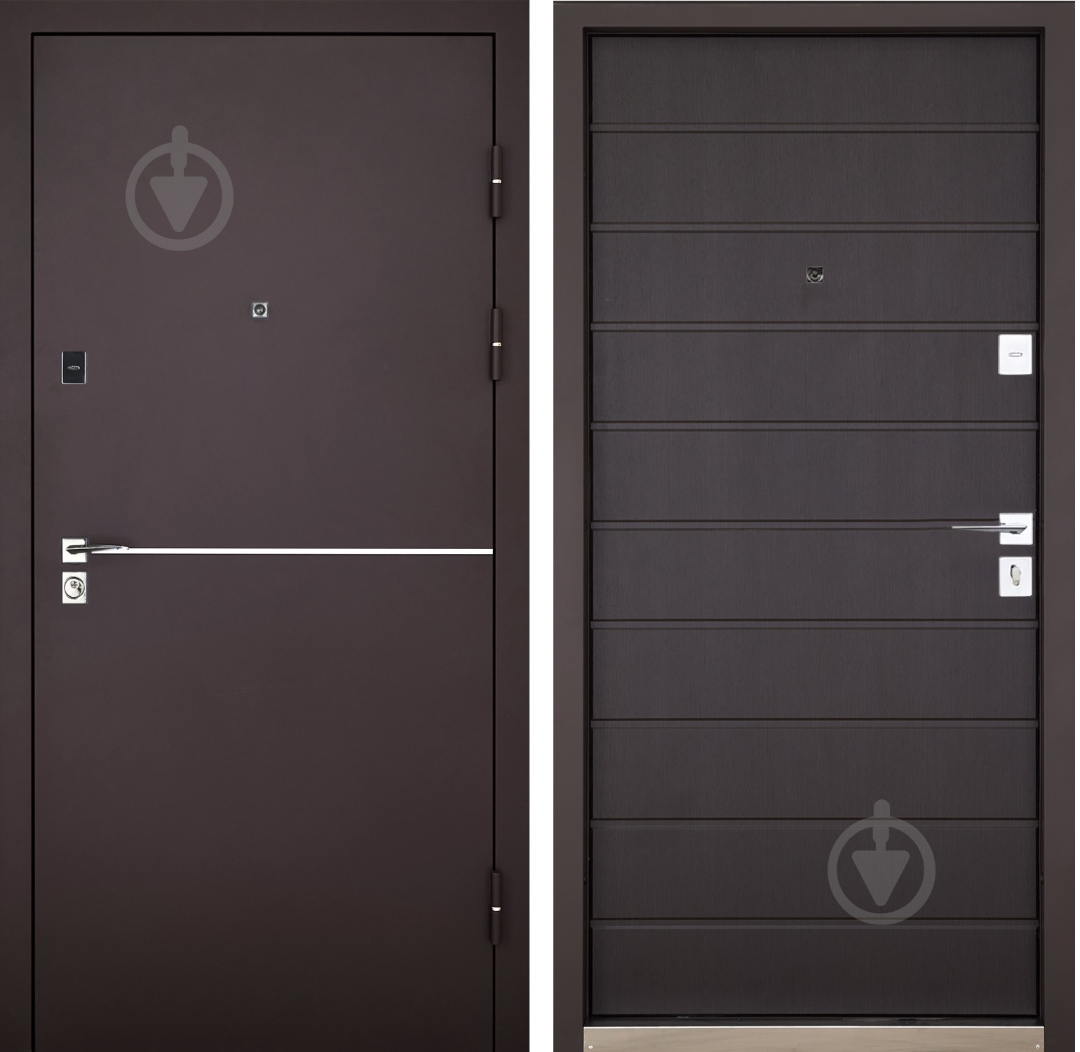 Двері вхідні Abwehr КТМ 76 096 П (8019Т+В) Kale2 ТЕРМО RAL 8019 / венге 2050x960 мм праві - фото 1 Двері вхідні Abwehr КТМ 76 096 П (8019Т+В) Kale2 ТЕРМО RAL 8019 / венге 2050x960 мм праві - фото 1