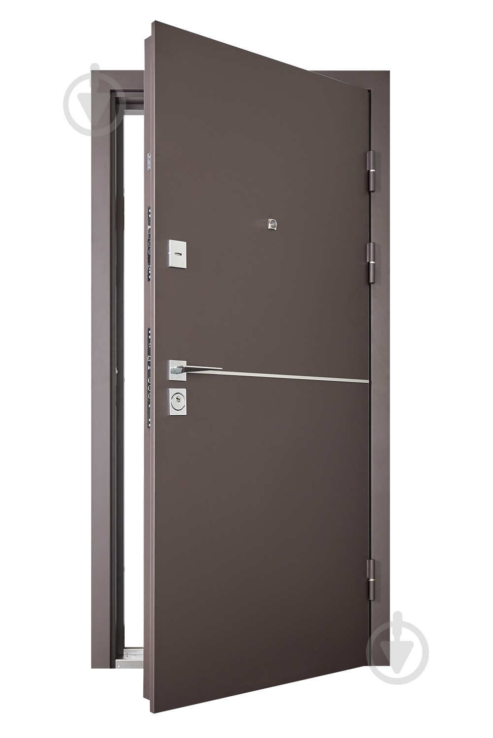 Двері вхідні Abwehr КТМ 76 096 П (8019Т+В) Kale2 ТЕРМО RAL 8019 / венге 2050x960 мм праві - фото 4 Двері вхідні Abwehr КТМ 76 096 П (8019Т+В) Kale2 ТЕРМО RAL 8019 / венге 2050x960 мм праві - фото 4