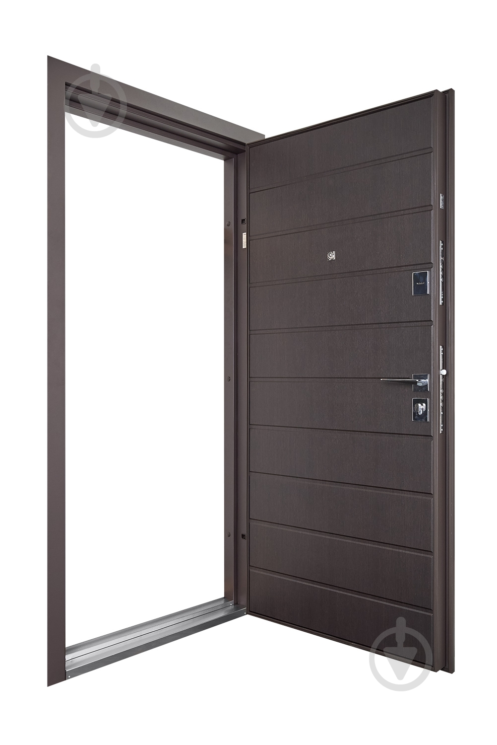 Двері вхідні Abwehr КТМ 76 096 П (8019Т+В) Kale2 ТЕРМО RAL 8019 / венге 2050x960 мм праві - фото 5 Двері вхідні Abwehr КТМ 76 096 П (8019Т+В) Kale2 ТЕРМО RAL 8019 / венге 2050x960 мм праві - фото 5