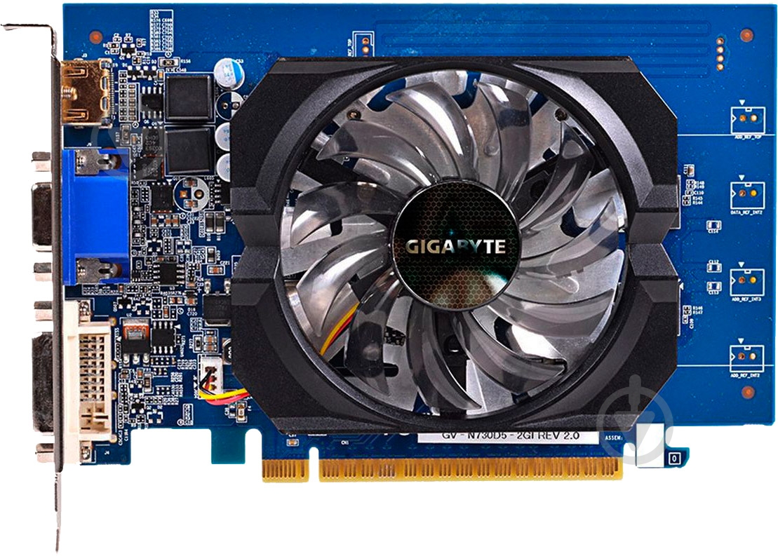 Видеокарта Gigabyte GeForce GT 730 2GB GDDR5 64bit (GV-N730D5-2GI) - фото 1