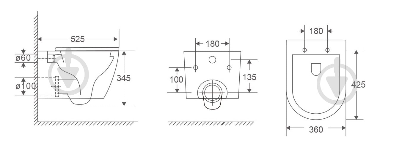 Унітаз підвісний VOLLE FRANCO Rimless, сидіння Duroplast SLIM slow-closing - фото 2 Унітаз підвісний VOLLE FRANCO Rimless, сидіння Duroplast SLIM slow-closing - фото 2