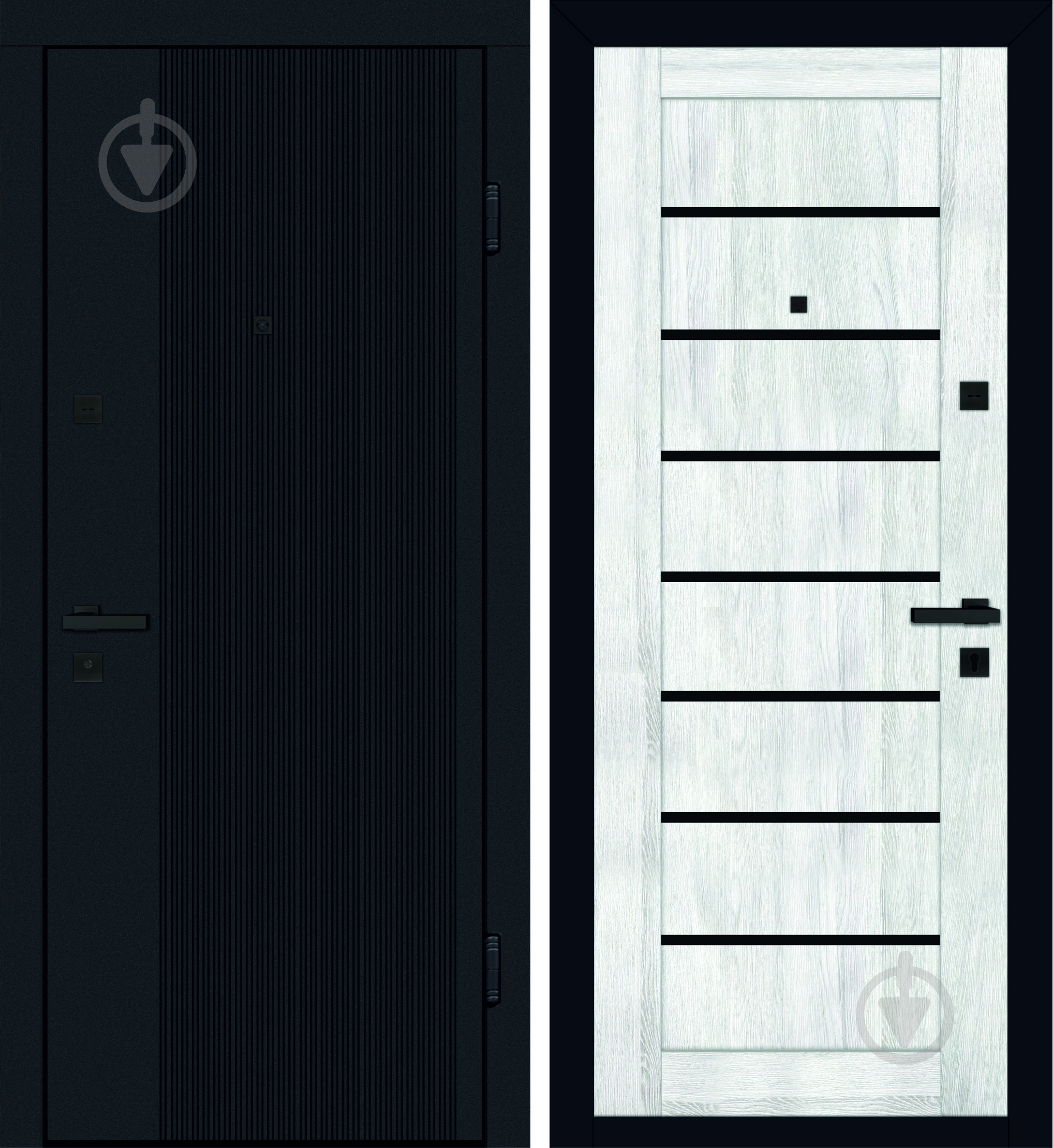 Дверь входная TM Riccardi Стандарт 10Q-LEGO 10 BG черный бархат / клен айс 2050x960 мм левая - фото 1 Дверь входная TM Riccardi Стандарт 10Q-LEGO 10 BG черный бархат / клен айс 2050x960 мм левая - фото 1