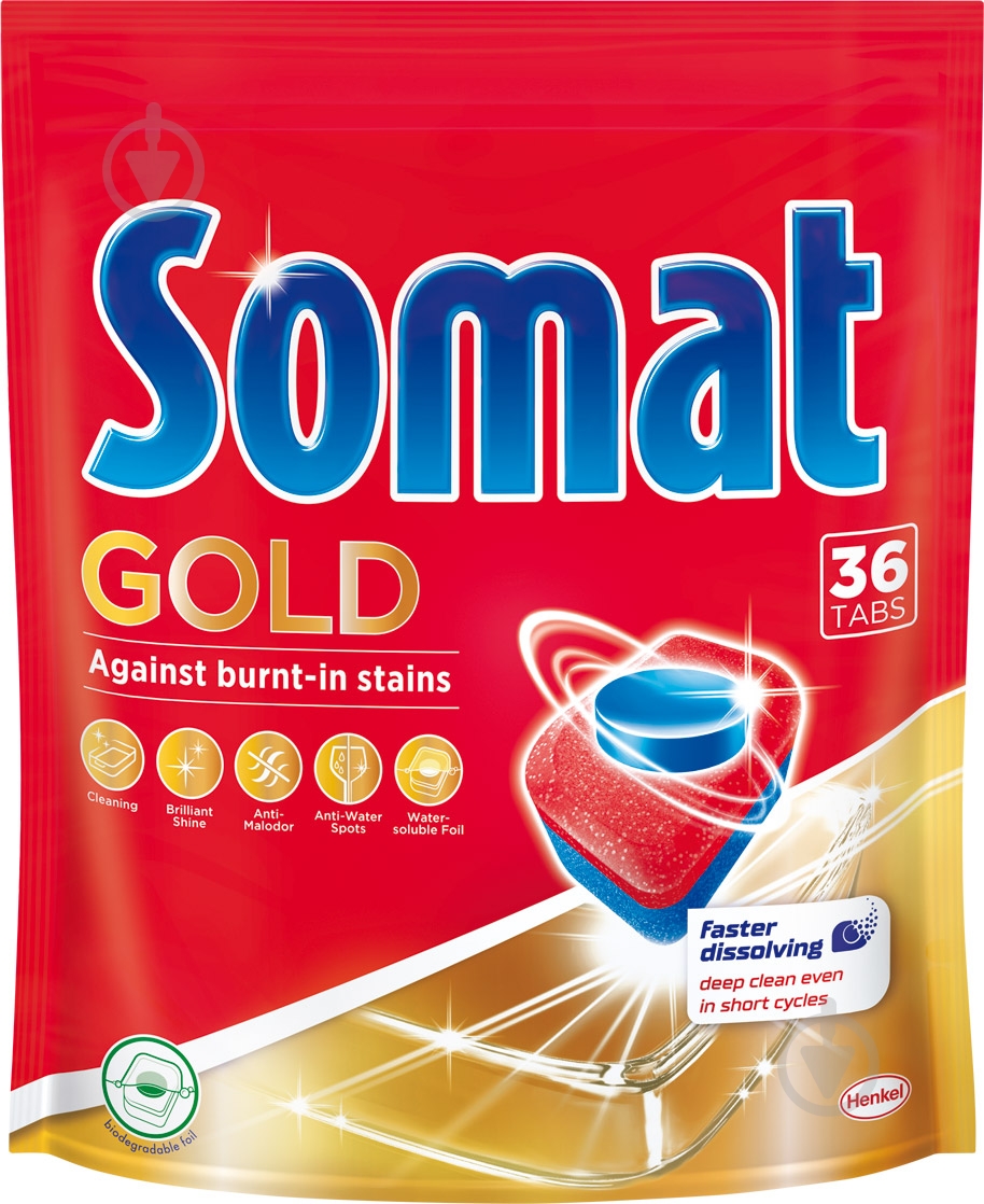 Таблетки для посудомийних машин Somat Gold XL 36 шт. - фото 1