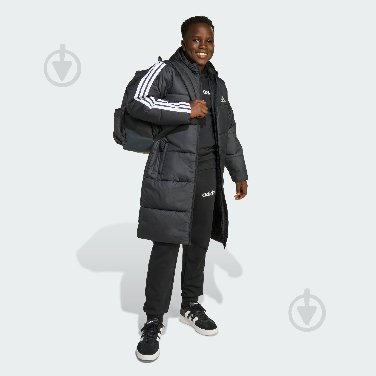 Пальто детская демисезонная Adidas J LONG COAT JW2484 р.12 черное - фото 3 Пальто детская демисезонная Adidas J LONG COAT JW2484 р.12 черное - фото 3