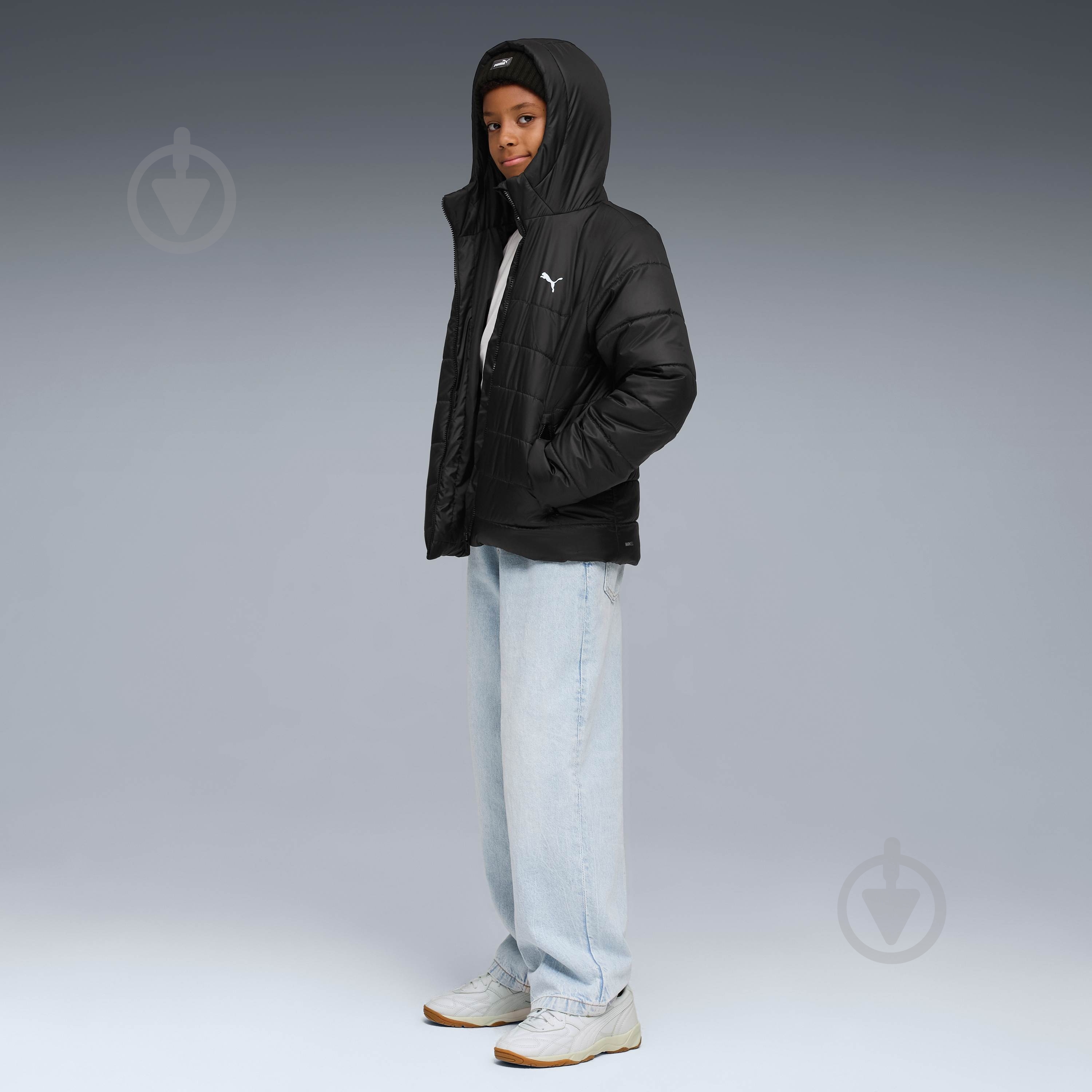 Куртка дитяча демісезонна Puma ESS HOODED PADDED JACKET 68522601 чорна - фото 4