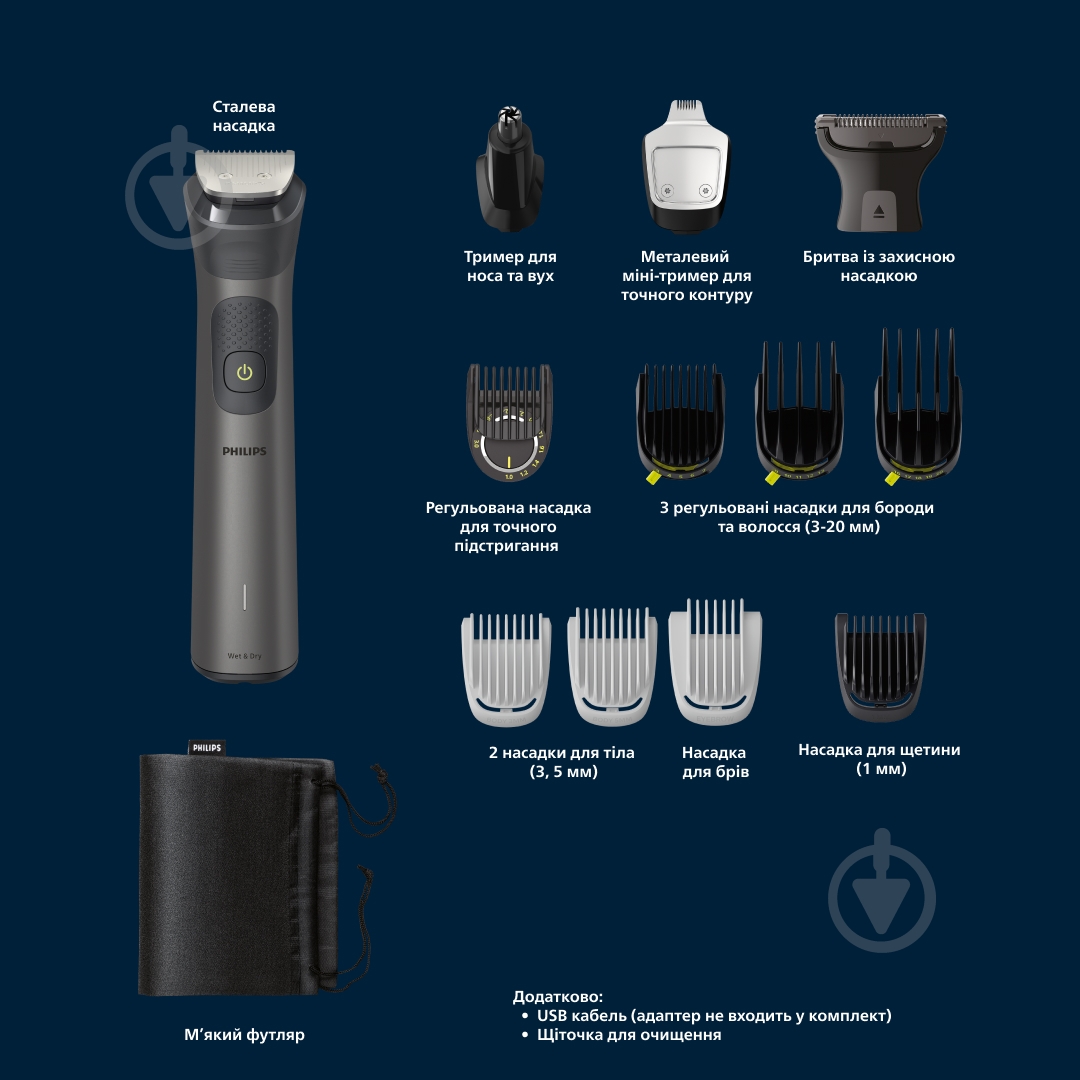Триммер универсальный Philips MG7925/15 серії 7000 (13-в-1) - фото 3