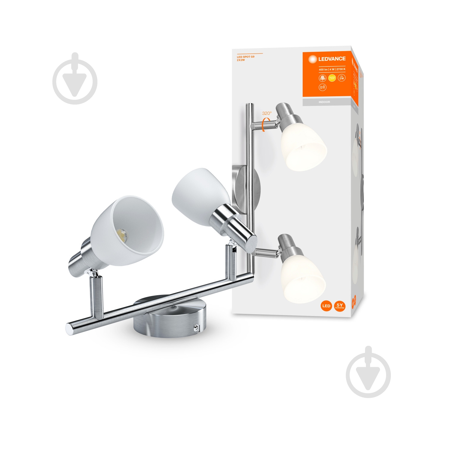Спот Osram 827 LED 2x2 Вт G9 хром - фото 1