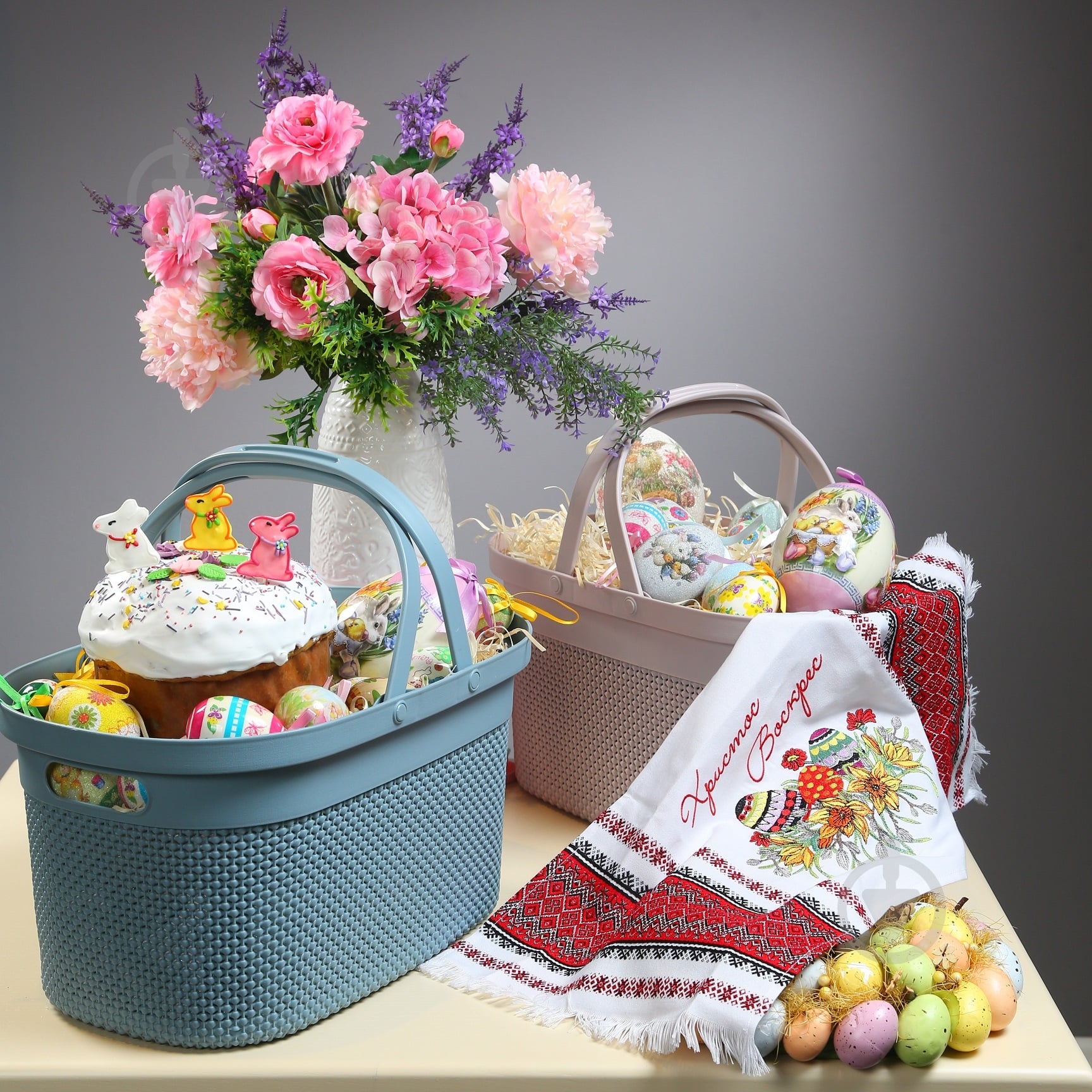 Кошик для зберігання KIS 247848 Filo з ручками сіро-блакитний 240x300x460 мм — фото 2