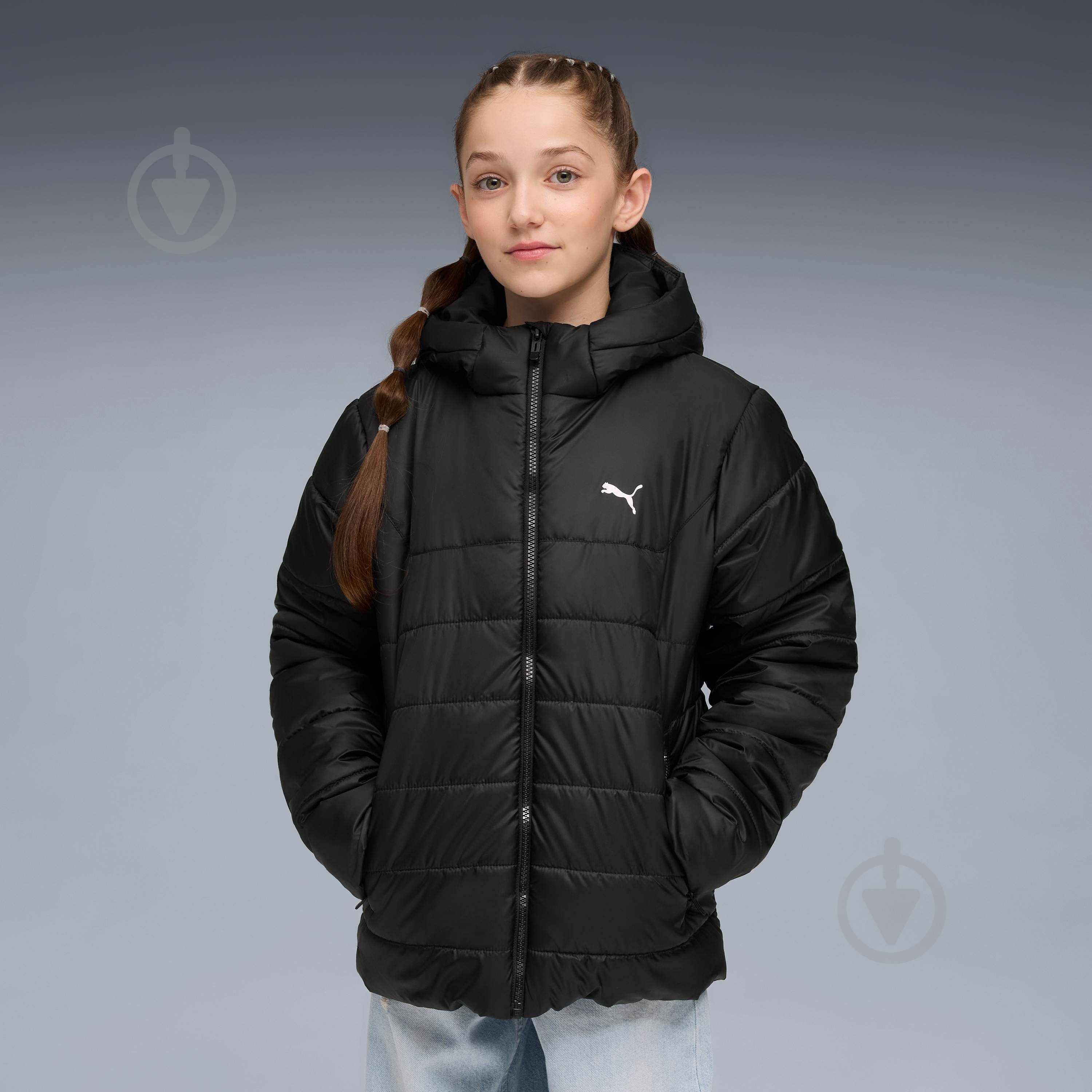 Куртка дитяча демісезонна Puma ESS HOODED PADDED JACKET 68522601 чорна - фото 1