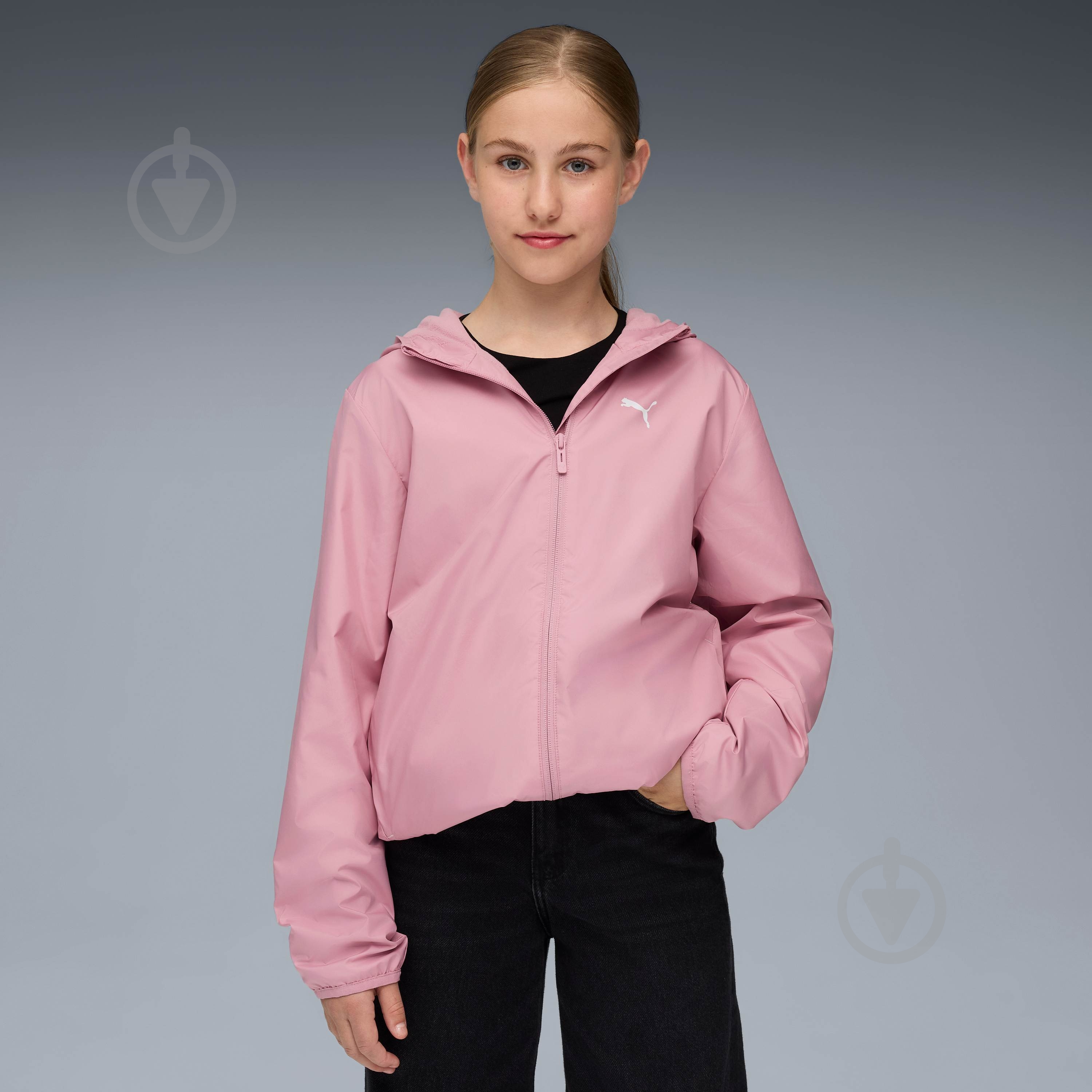 Куртка для девочек демисезонная Puma Fleece Lined Windbreaker 68932265 розовая - фото 1 Куртка для девочек демисезонная Puma Fleece Lined Windbreaker 68932265 розовая - фото 1