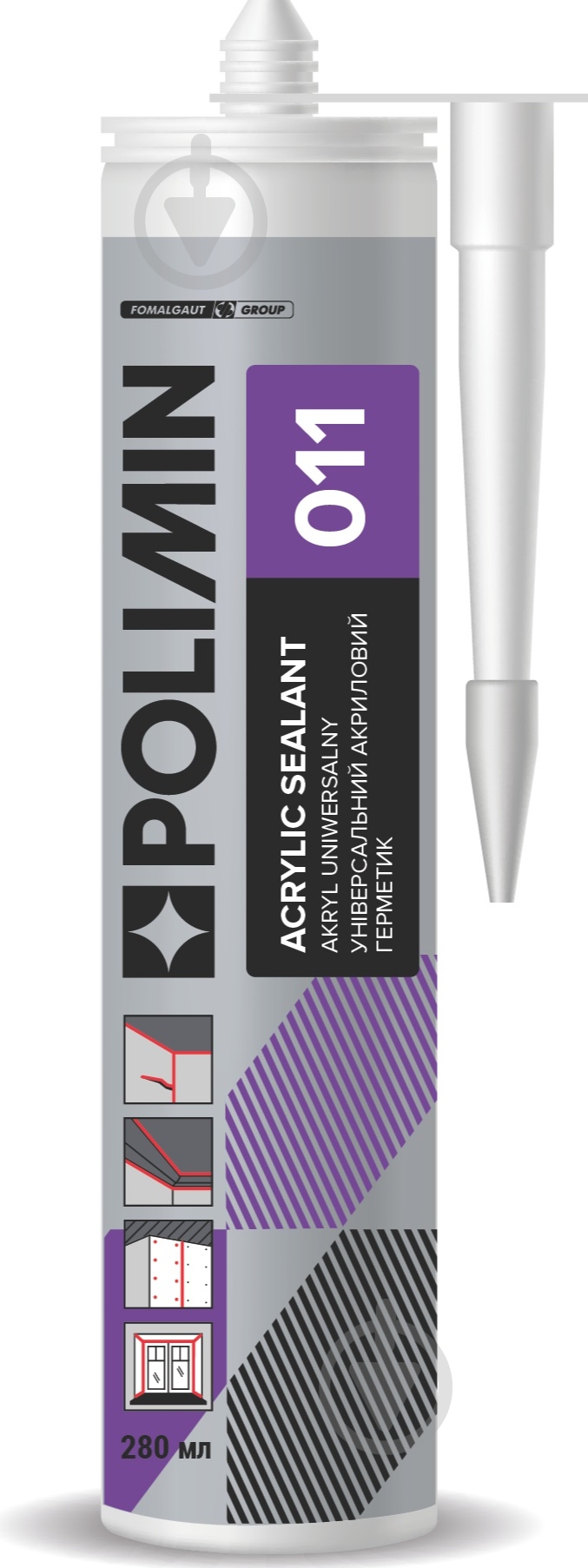 Герметик акриловий Polimin ACRYLIC SEALANT 011 280 мл - фото 1