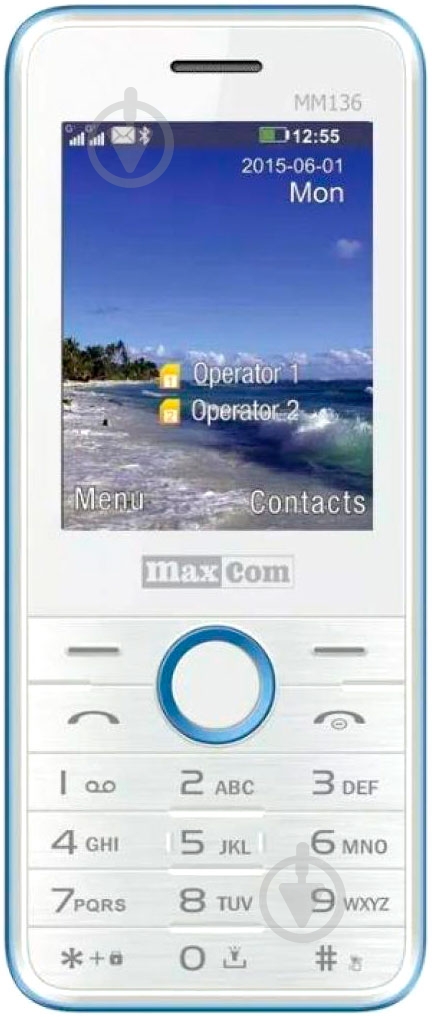 Мобильный телефон Maxcom MM136 white/blue - фото 1