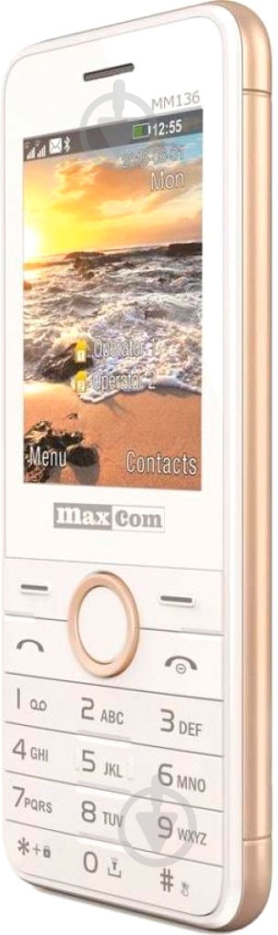 Мобильный телефон Maxcom MM136 white/gold - фото 2