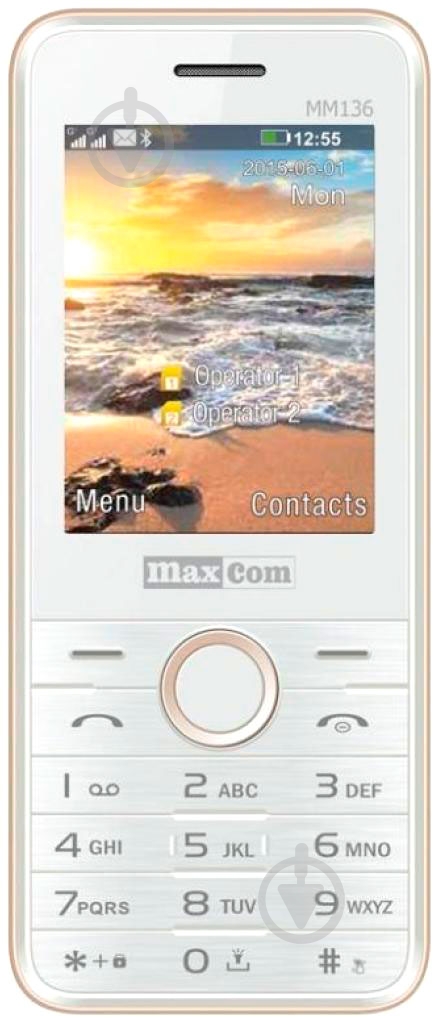 Мобильный телефон Maxcom MM136 white/gold - фото 1