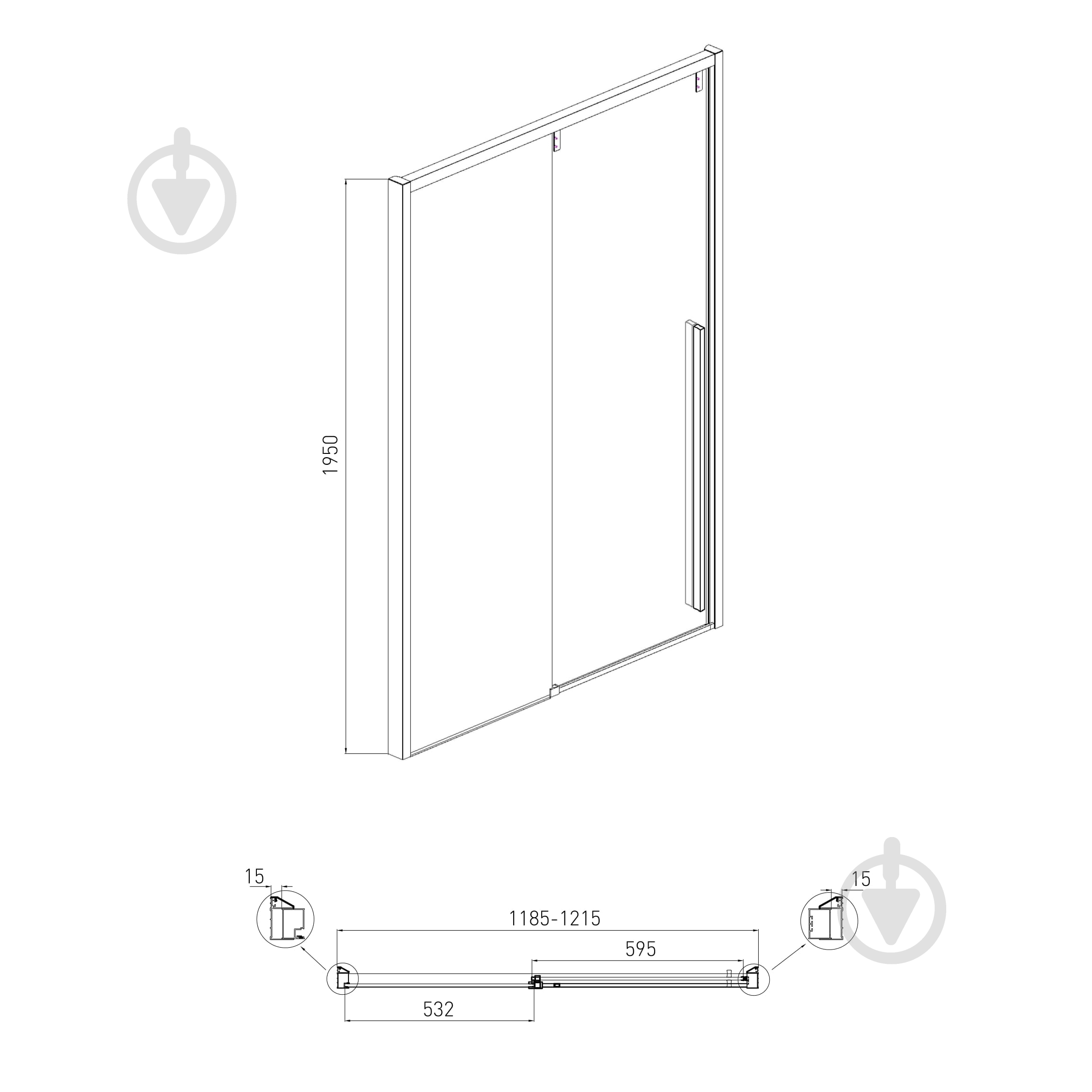 Душевые двери VOLLE Aiva 10-22-686 - фото 2