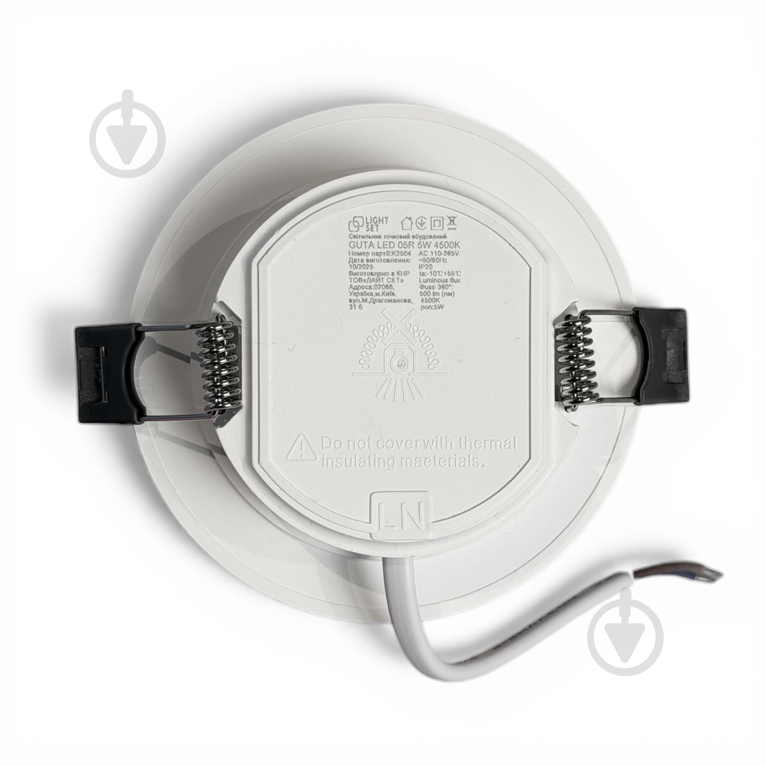 Светильник светодиодный встраиваемый LIGHT SET GUTA 05R 5 Вт LED-модуль 4500 К белый - фото 4