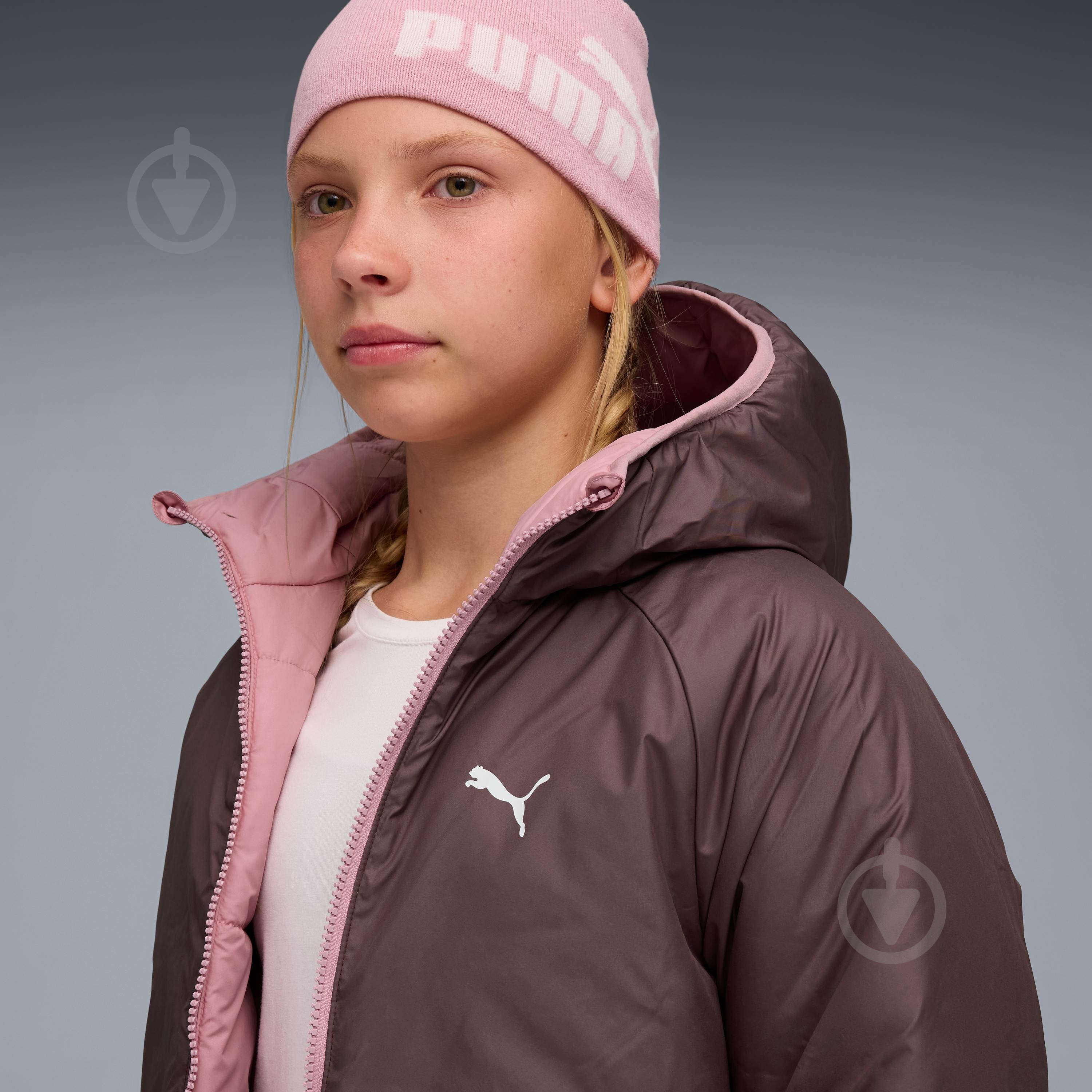 Куртка для дівчаток демісезонна Puma Reversible Puffer Jacket 68840765 рожева - фото 3 Куртка для дівчаток демісезонна Puma Reversible Puffer Jacket 68840765 рожева - фото 3
