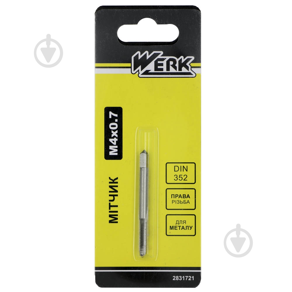 Мітчик ручний M4х0,7 Werk 2831721 1 шт. 122707 - фото 1 Мітчик ручний M4х0,7 Werk 2831721 1 шт. 122707 - фото 1