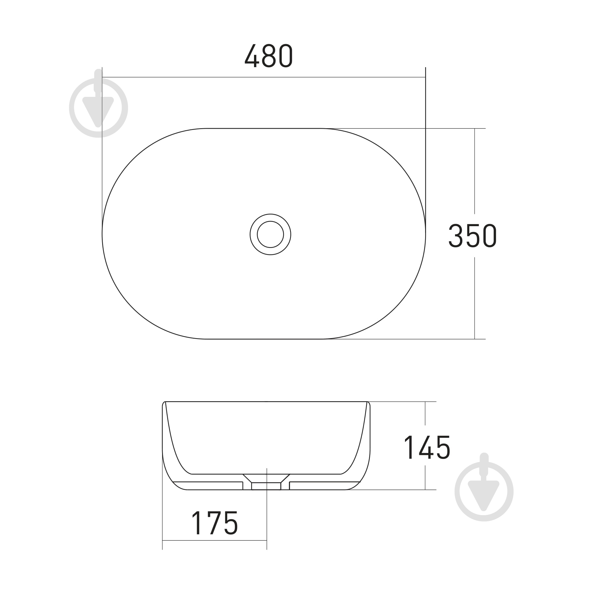 Умывальник VOLLE Amadeus 13-06-06 - фото 2
