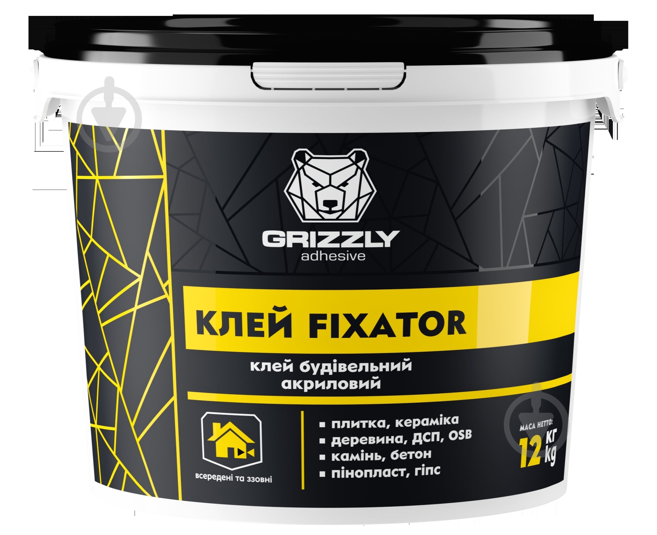 Клей акриловый Grizzly FIXATOR строительный 12 кг - фото 1