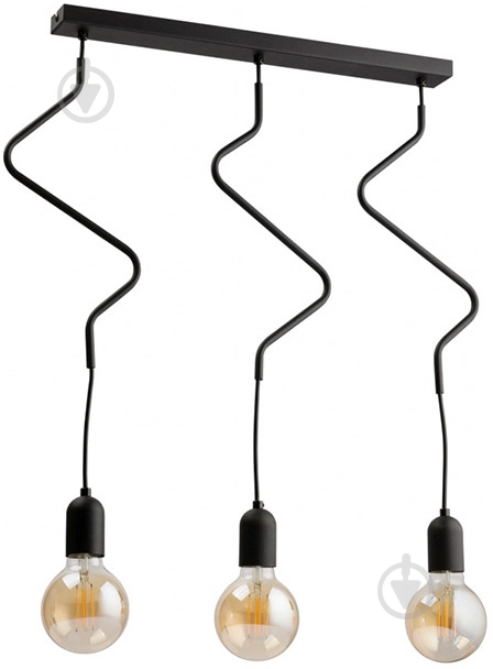Люстра подвесная TK Lighting Zigzag 3PL 3x60 Вт E27 черный 2440 - фото 1 Люстра подвесная TK Lighting Zigzag 3PL 3x60 Вт E27 черный 2440 - фото 1