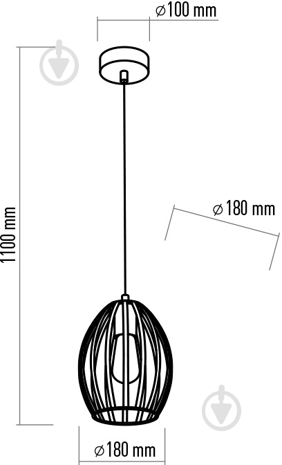 Подвес TK Lighting Liza 2677 1x60 Вт E27 черный - фото 3