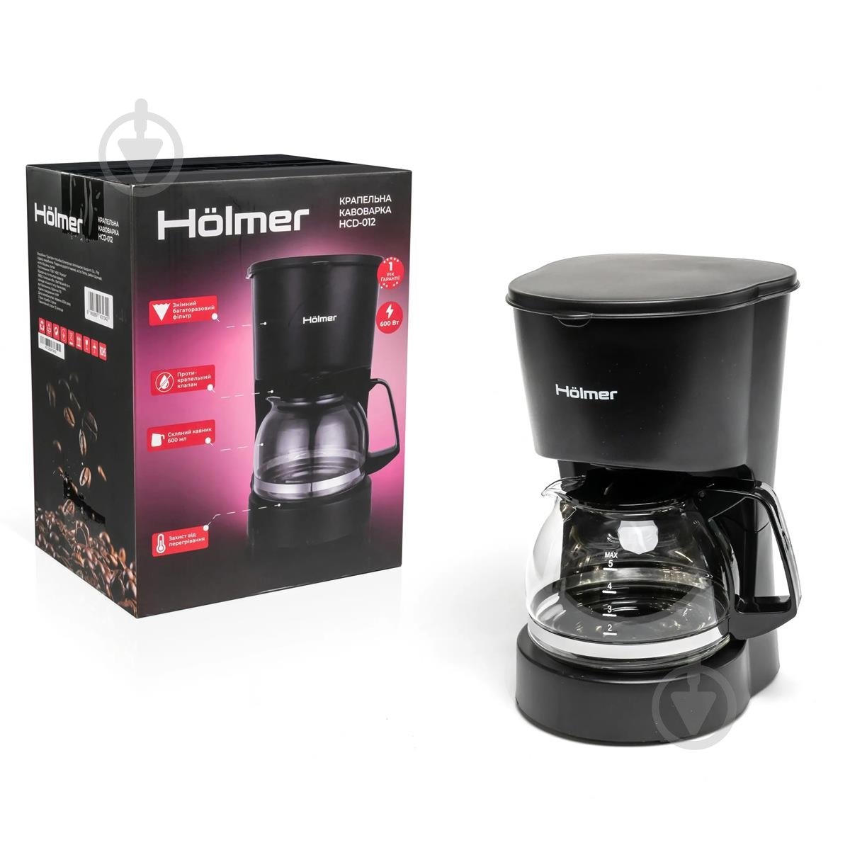 Кофеварка капельная Holmer HCD-012 - фото 9 Кофеварка капельная Holmer HCD-012 - фото 9