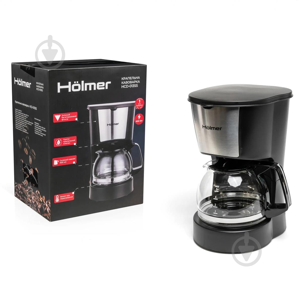 Кофеварка капельная Holmer HCD-013SS - фото 9