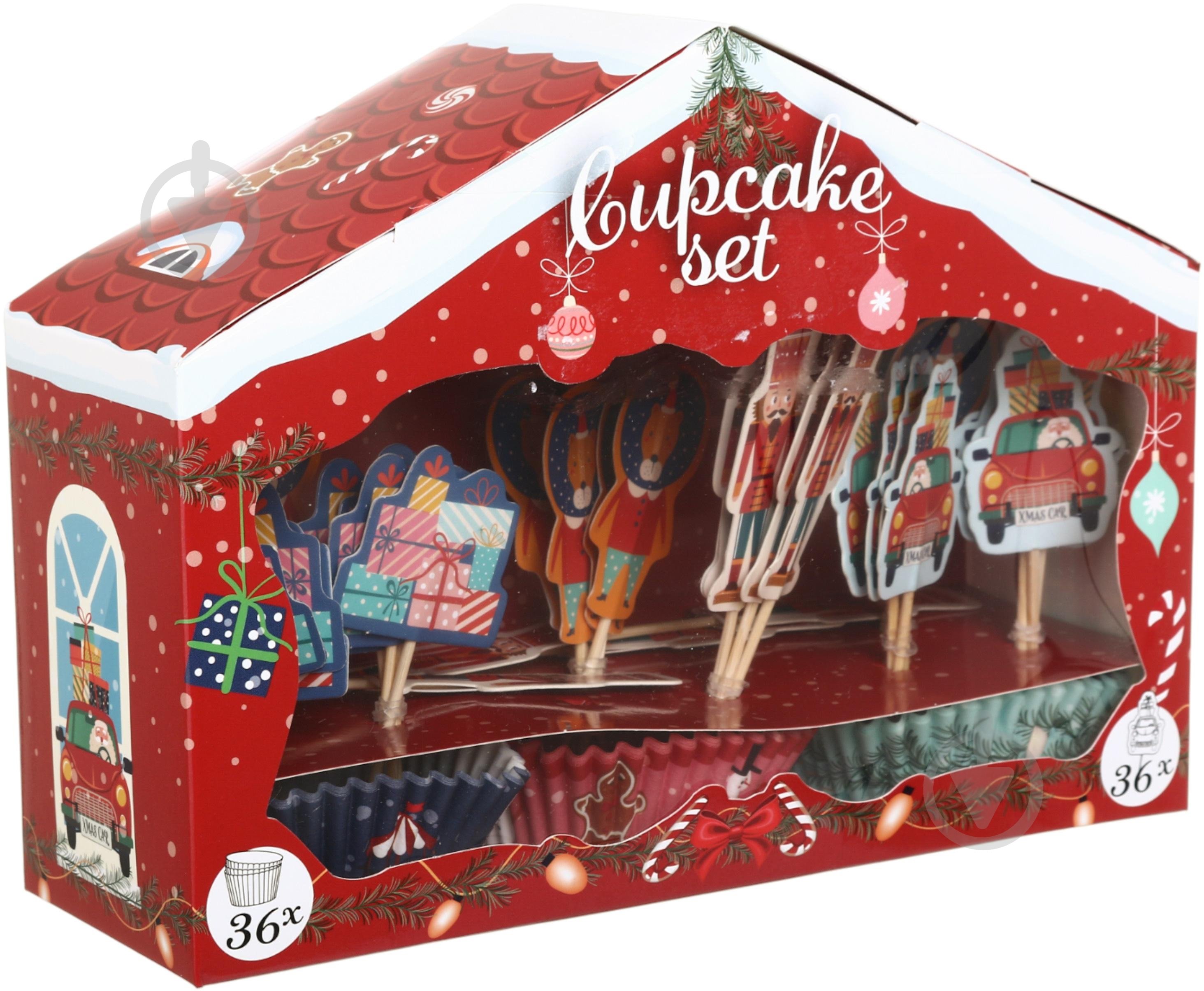 Набір форм для кексів Excellent Houseware Christmas зі шпажками 72 предмети 11 см в асортименті - фото 1 Набір форм для кексів Excellent Houseware Christmas зі шпажками 72 предмети 11 см в асортименті - фото 1