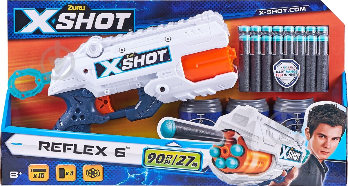 Скорострельный бластер Zuru X-Shot Excel Reflex 6 36378Z - фото 1