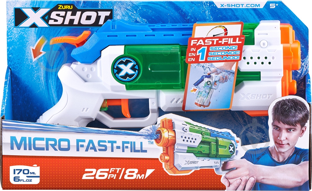 Бластер водяний Zuru X-Shot Fast Fill Small 56220 - фото 1