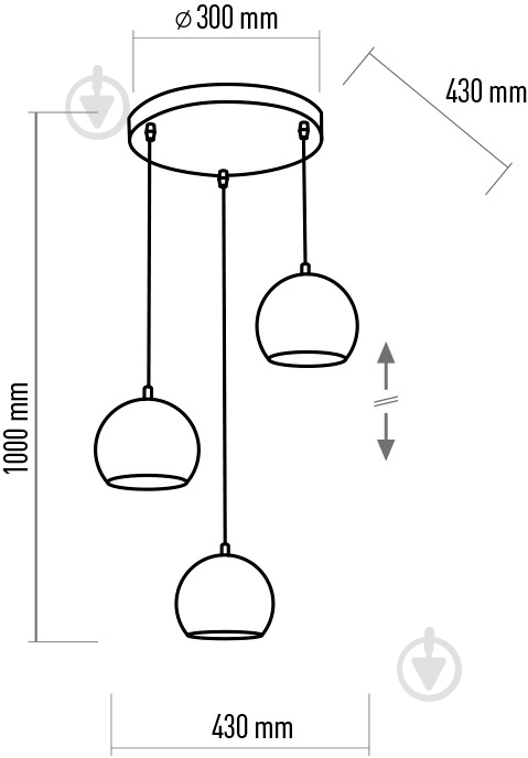 Подвес TK Lighting Brillo 3PL 3x60 Вт E27 белый/золото - фото 3