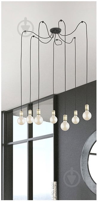 Подвес TK Lighting Qualle 1PL 1x60 Вт E27 черно-серый - фото 2