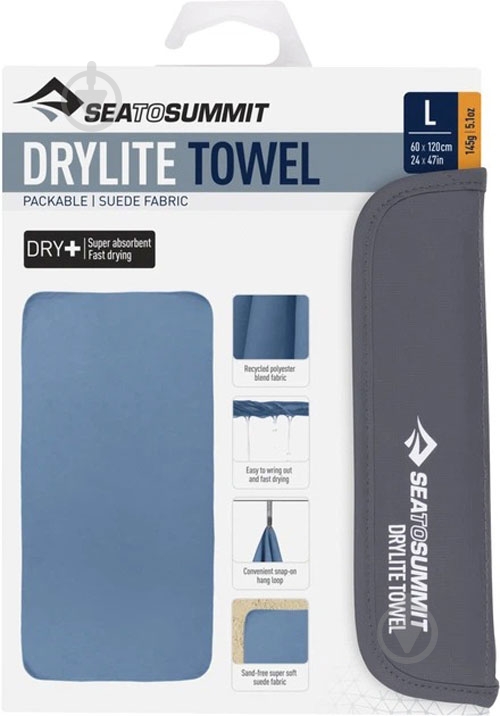 Рушник DryLite Towel Moonlight L синий Sea To Summit - фото 5