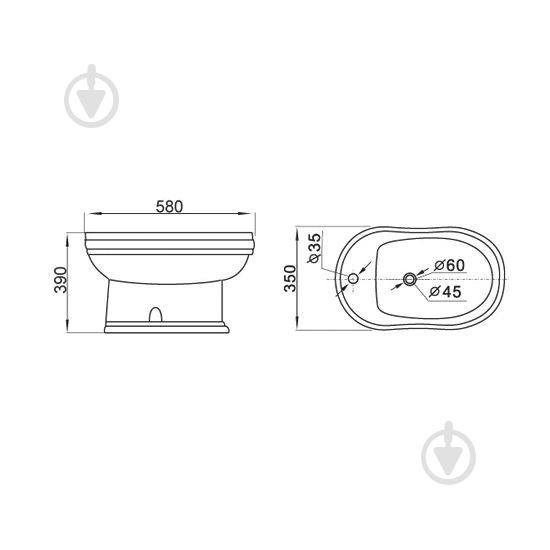 Биде напольное VOLLE Leonor 13-19-031 - фото 2