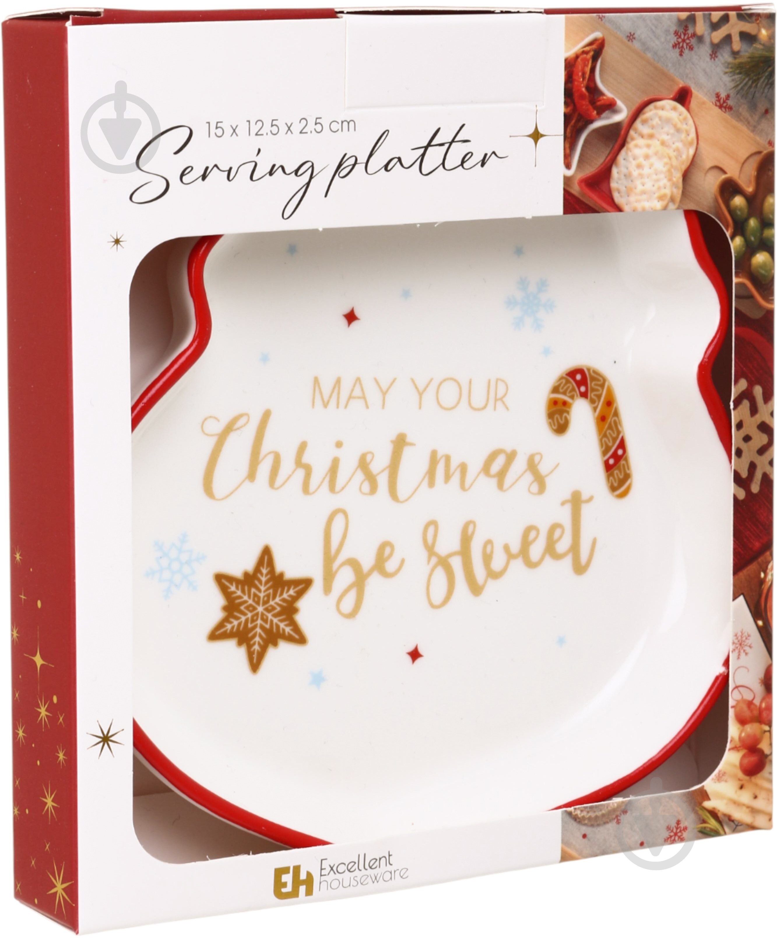 Блюдо сервірувальне Excellent Houseware Christmas 15x12,5x2,5 см в асортименті - фото 11 Блюдо сервірувальне Excellent Houseware Christmas 15x12,5x2,5 см в асортименті - фото 11